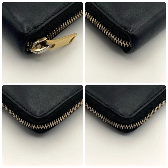 Yves Saint Laurent Black Leather Wallet with Gold Logo - Picture 8 of 10